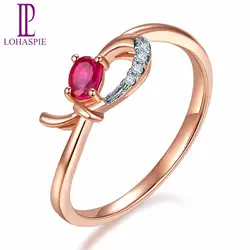 LP Natural Драгоценный Рубин & Diamond Solid 18 K розовое золото онлайн обручальные кольца золото бриллиант-бижутерия для женщин леди лучшая покупка