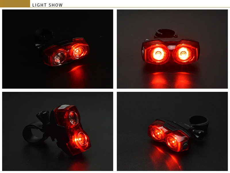 Bike Cycling Lights Waterproof 2 LED Bike Taillight Red Safety Warning Light Bicycle Rear Lights, Bycicle Light Tail Lamp