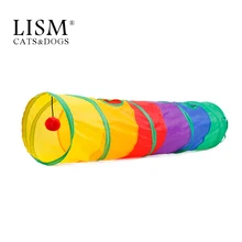 

Foldabe Colorful Pet Cat Tunnel Indoor Outdoor Pet Cats Training Toys for Kitten Rabbit Animals Camouflage Play Tubes One Hole