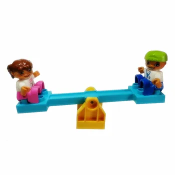 

Figure Large Building Block Classic Piece Big size set Toy accessories compatib legoe Princess Mon Dad seesaw
