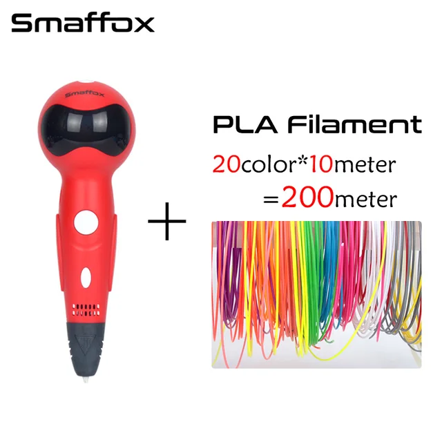 Best Offers 2018 smaffox 3D pen+200 meter PLA filament 3D drawing pen with Voice prompts function USB micro adapter print speed adjustable