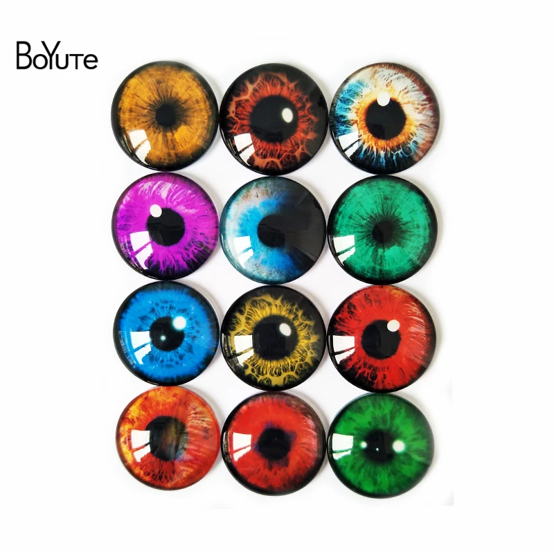 

BoYuTe 10 Sizes Mix Diy Cabochon Jewelry Findings Image Eye Glass Rhinestone Cabochon