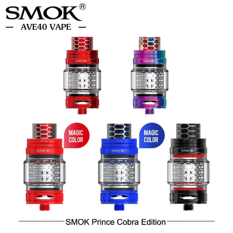 

Original SMOK Electronic Cigarettes Atomizer Smok TFV12 Prince Cobra Tank 7ml Capacity with 0.15ohm Strip/Mesh Clapton Coil Head