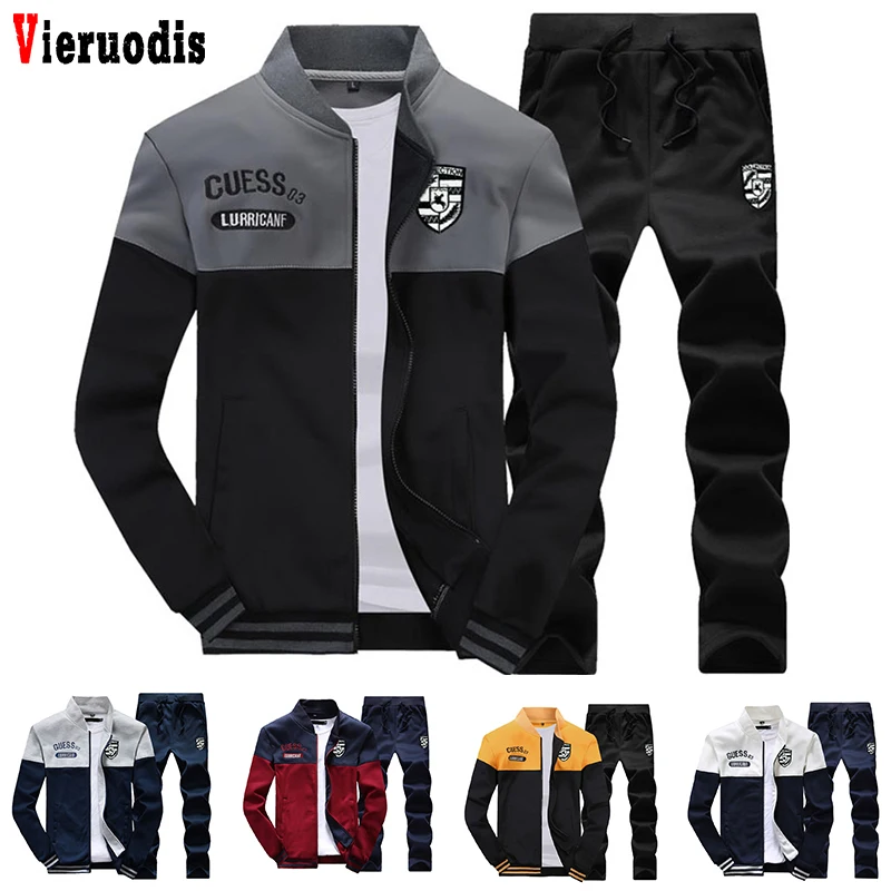 

Spring Men And Autumn Casual Sweatshirt+Sweatpants Two Pieces Tracksuit Men Slim Tracksuit Fashion New Arrival Sporting Suit