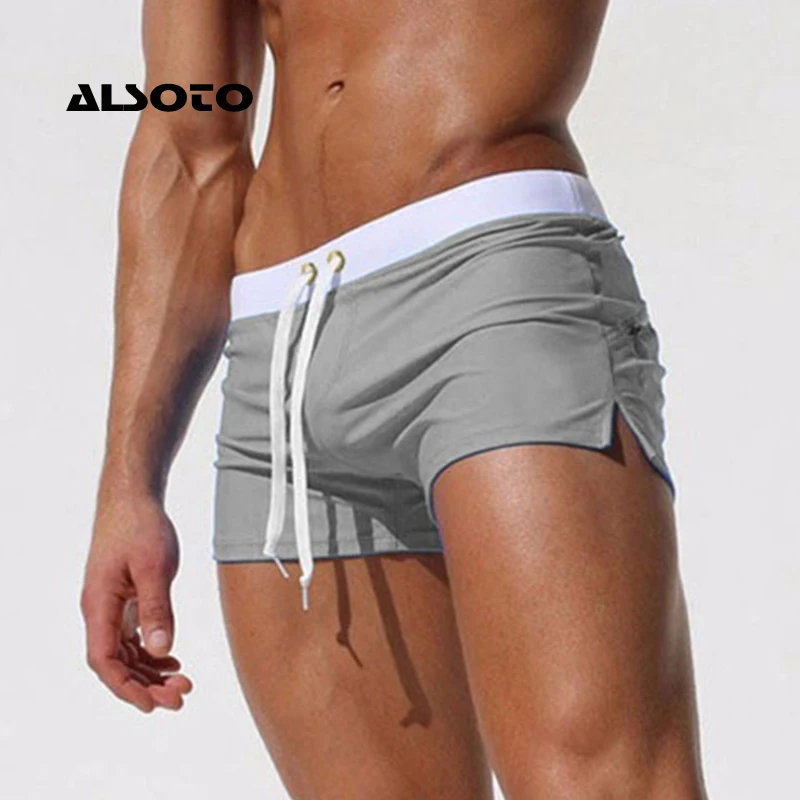 ALSOTO ملابس السباحة الرجال مثير الصيف رجل سروال سباحة قصير ملخصات بيكيني قيعان مايو سونجا شورتات للبحر Stroj Kapielowy Badpak Swimshorts