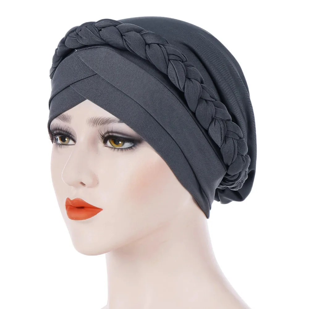 Новая Брендовая женская индийская шапка мусульманская одноцветная шапка Хемо шарф Тюрбан теплая шапка высокого качества A415