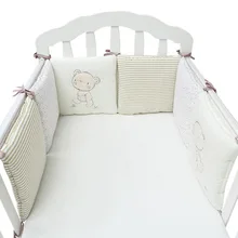 Buy 6Pcs/Lot Baby Bed Protector Crib Bumper Pads Baby Bed Bumper in the Crib Cot Bumper Safety Cotton Blend Baby Bedding Set Rail Free Shipping