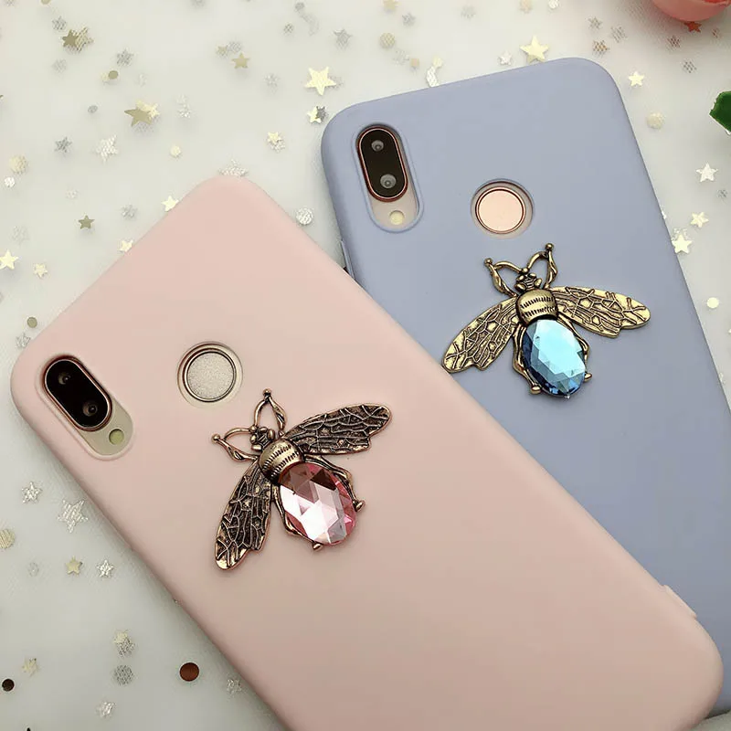 Diamond пчела чехол для huawei P30 P20 Lite Коврики 20 10 Lite P Smart плюс Y6 Y7 Pro Y9 Honor 20 10 8X 10i V20 9 Nova 3 3i крышка