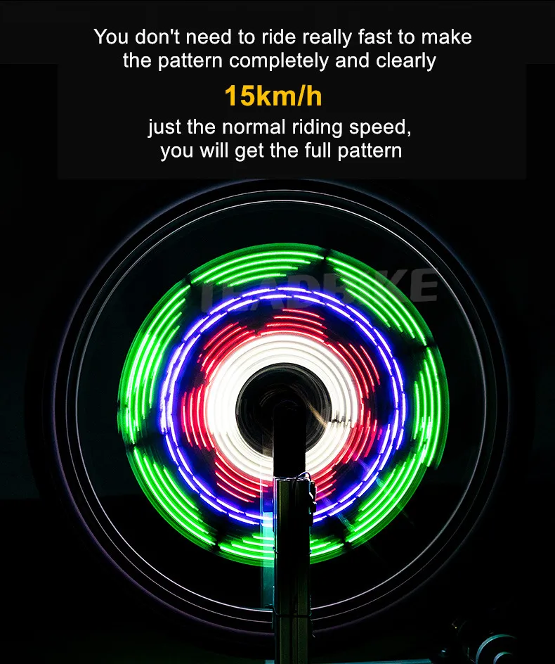 Top Leadbike Bicycle Wheel Light 64 LEDs 30 Patterns Double Side Display Bike Front Tail Light Spoke Light Waterproof Tire Light 3 Top Leadbike Bicycle Wheel Light 64 LEDs 30 Patterns Double Side Display Bike Front Tail Light Spoke Light Waterproof Tire Light 3
