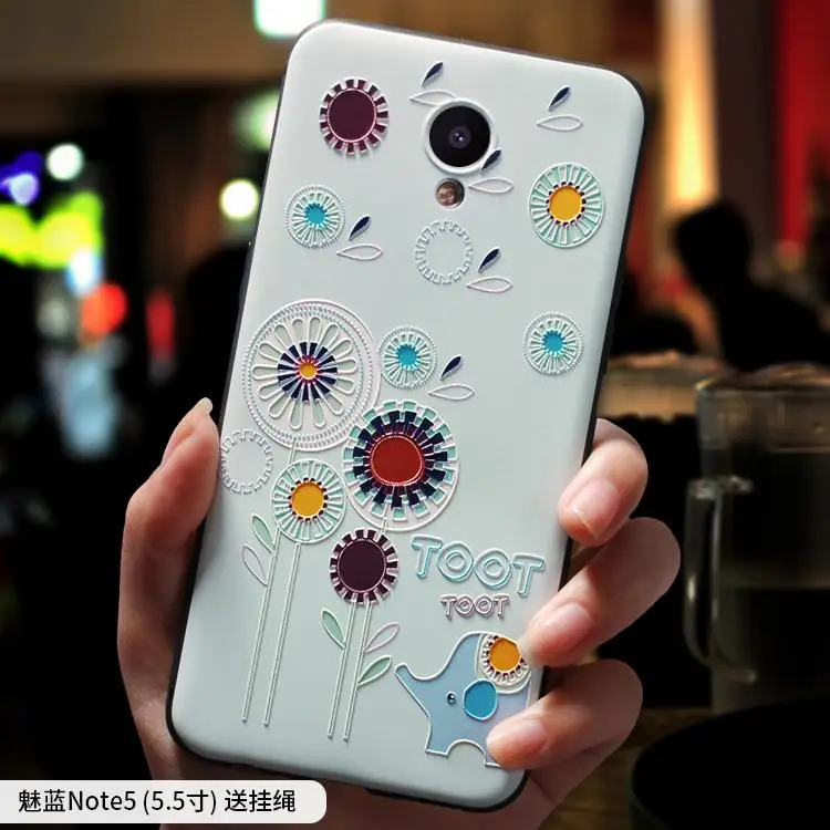Graffiti cartoon owl rabbit hippo lion Elephant oil painting embossed Relief case For meizu m5 note m6 cover |