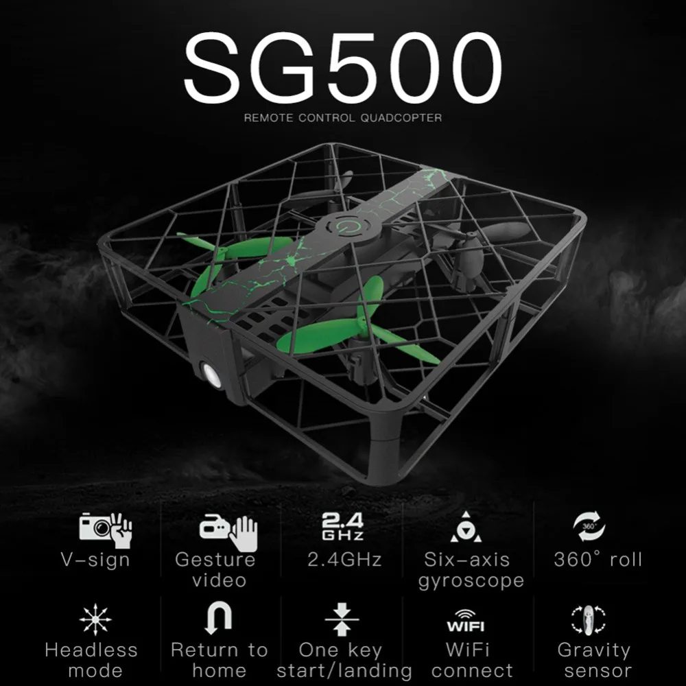 

Mini Rc Dron Helicopter Sg500 Drones With HD 30W Camera Selfie Drone Gesture Control V-sign Auto-photo Best Toys For Kid#279632
