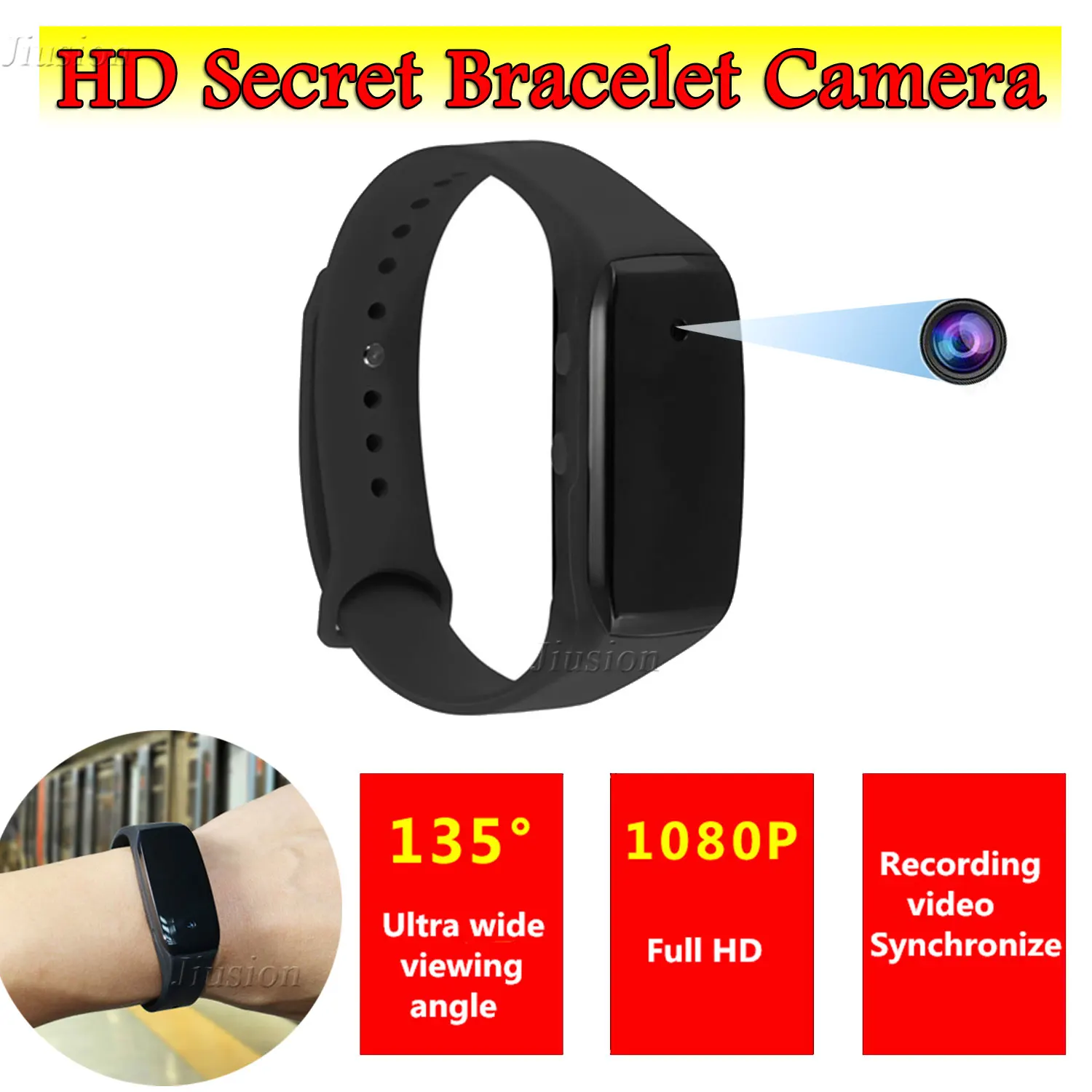 Kopen HD1080P Video Armband Camera Mini Secrect Onzichtbare Camcorder 135 Graden Groothoek Sport Polsband Recorder met Mic Micro Cam
