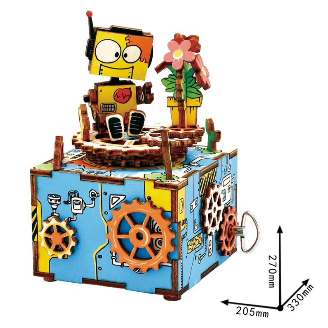 

Machinarium Theme Shape 3D Puzzle Building Blocks DIY Music Box Stem for Home Decoraction Kits Learning Education Toys For Kids