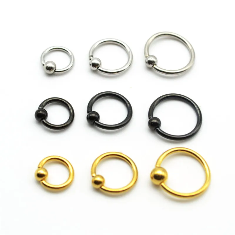 

Bcr Gold Blue Rainbow Ball Closure Captive Ring Lip Nose Ear Tragus Septum Ring 6mm 10mm 16g Rose Gold for women