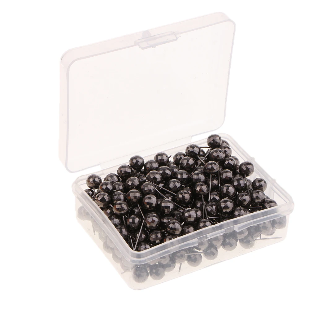 100/200 Push Pin Drawing Pins Metallic Ball Head Cork Board Map Office Thumb Unique Decorative Impact On DIY Projects
