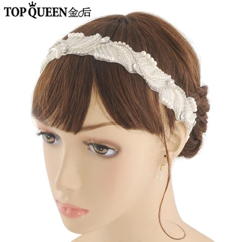 

TOPQUEEN H273 Classical Bridal Wedding lace band hairdress with beaded and diamond Hairband Bride High Quality Hair Accessories
