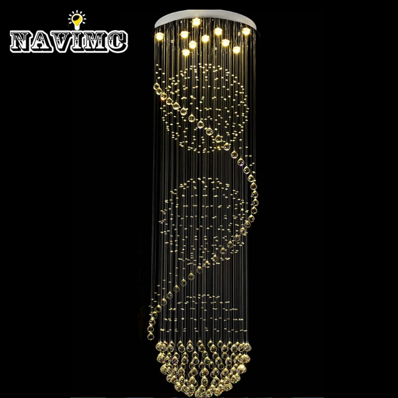 

Luxury Modern Round Crystal Chandelier for Hotel Engineering Villa Staircase Lighting