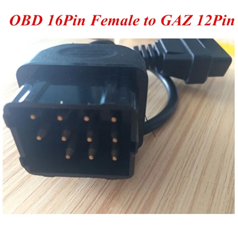 Для GAZ 12 Pin 12Pin папа к OBD2 OBDII DLC 16 Женский адаптер автомобильного диагностического