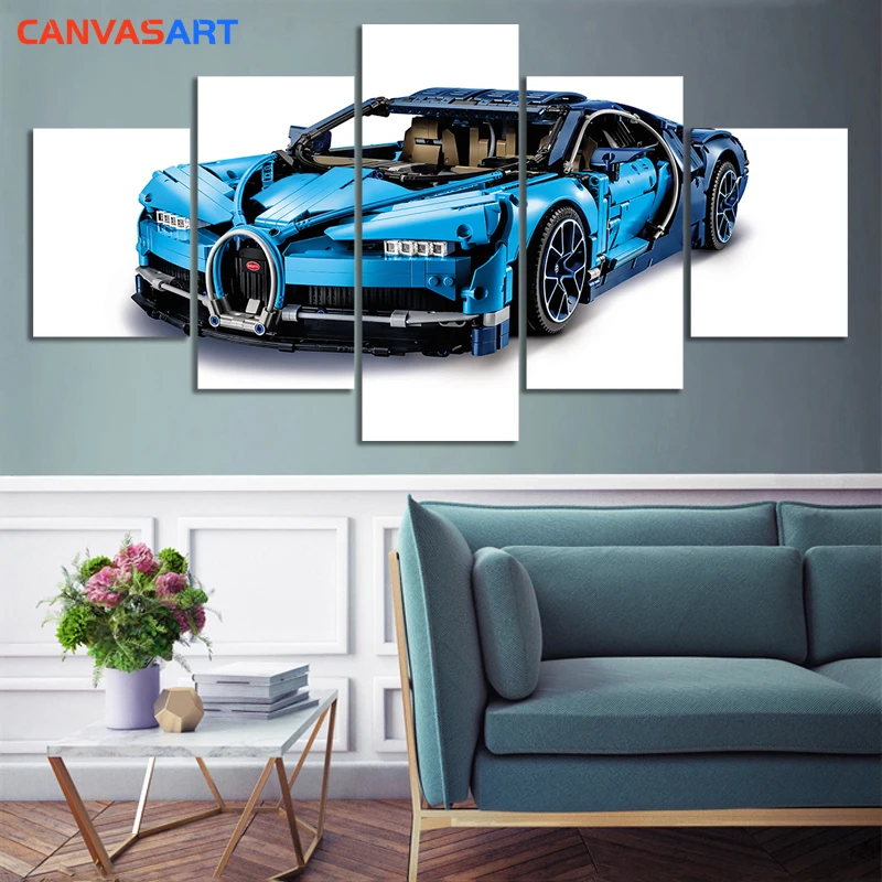 Холст искусство 5 шт. HD картины лего Bugatti Chiron Спорт Automobili Lamborghini холст картина