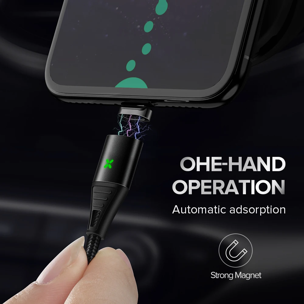 MCDODO Магнитный кабель 3A для быстрой зарядки iPhone XS X samsung зарядное устройство Quick Charge 3,0 Micro usb type C Магнитный шнур для передачи данных