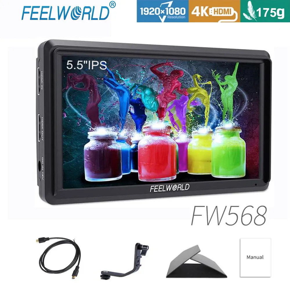 FEELWORLD FW568 5 5 Inch IPS 4K On Camera Field Monitor for DSLR HDMI Small Full