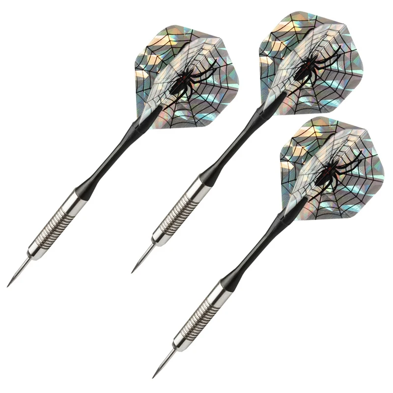 Hot Sale 3Pcs 2D Bling Cool Sports PET Darts Flights Laser Black Spider