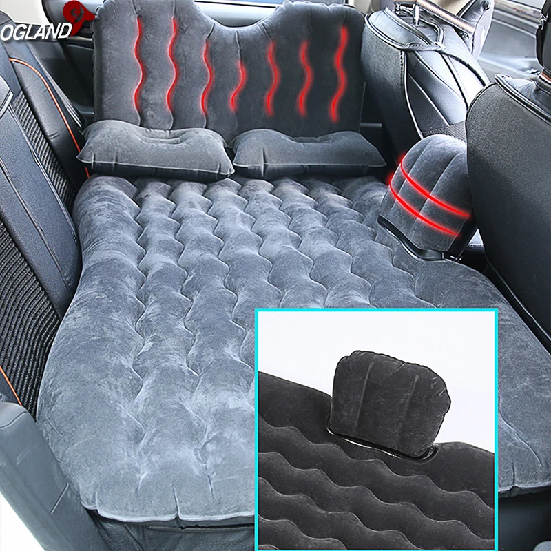 OGLAND New Design Lengthen Car Air Inflation Travel Bed Mattress for Universal Car Back Seat Suppor