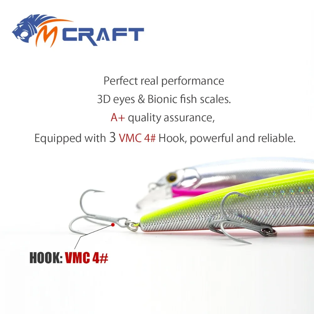 MCRAFT рыболовная приманка Джеркбейт воблеры 13 см 20 г жесткая гольян кривошипная