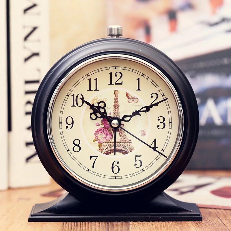 Metal Mute Alarm Clock Creative Student Bed Luminous Small Alarm Clock Cartoon Electronic Bedroom Children's Desk Clock