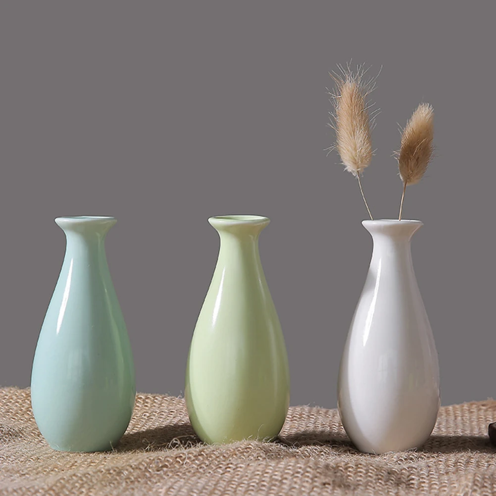 Ceramic Small Vase Creative Desktop Simple Crafts for Home Office Decoration 