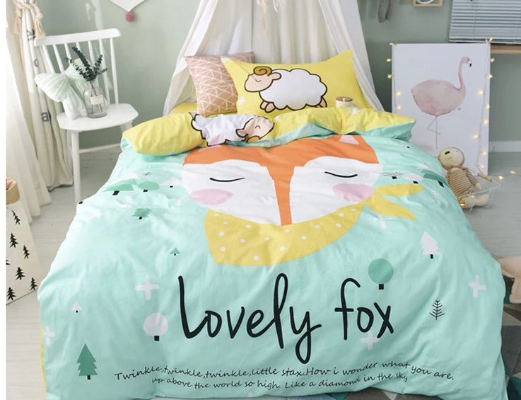 Buy Animal fox Cartoon 3pcs Bedding Set Quilt/Duvet