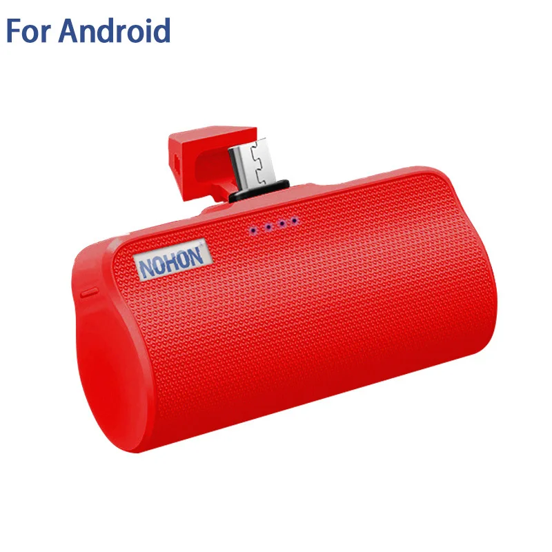 NOHON карманный внешний аккумулятор для samsung LG Android телефонов 3000 мАч Быстрая зарядка небольшой портативный передвижной источник питания мини внешний аккумулятор - Цвет: Red For Micro