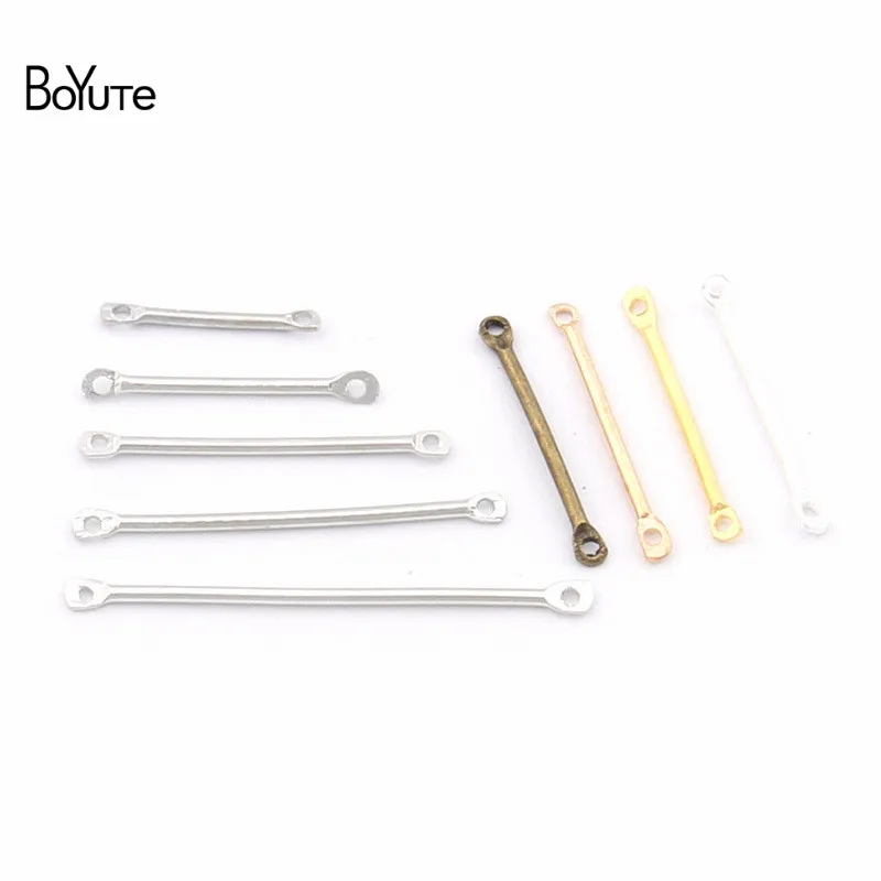 

BoYuTe 200Pcs 4 Colors 20-25-30-35-40MM Length Metal Brass Stick Connector Diy Hand Made Jewelry Accessories