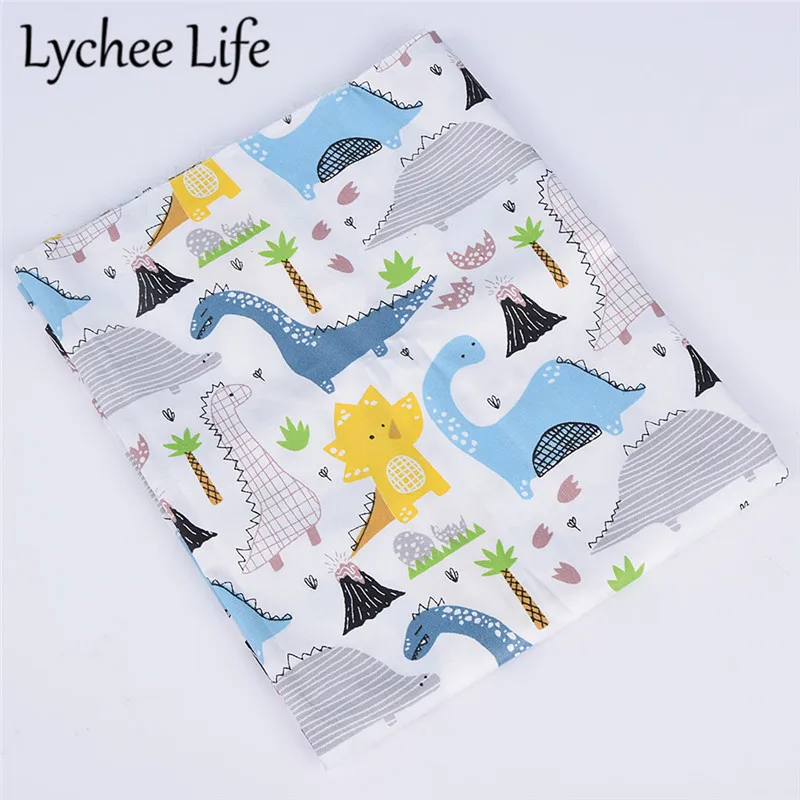 Lychee Life мультфильм Динозавр шаблон печатная ткань 160 см Хлопок Ткань DIY Ручная