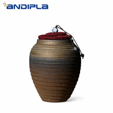 Винтаж в японском стиле грубая Керамическая пиала банок канистра чайный набор кунг-фу Jar Candy Puer чай печать хранения папы домашний декор