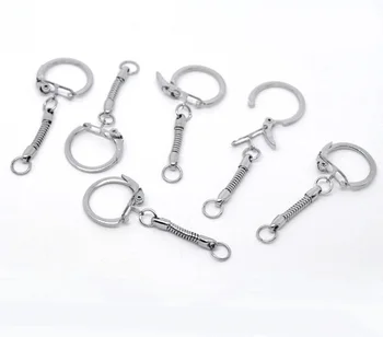 

Free Shipping 100pcs Chrome Plated Key Chains&Key Rings Fits European Charm 6 cm Jewelry Findings