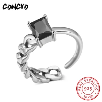 

2018 Real Time-limited Bands Tension Setting Party Anel Feminino Concho Jewelry 925 Sterling Geometric Rings For Women