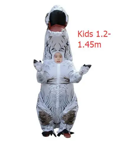 Костюмы для Пурима Airblown фен управляемый T-Rex надувной динозавр костюм наряд вечеринка Хэллоуин костюм для детей взрослых Динозавр - Цвет: T-Rex White Kids