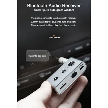 

3.5mm Bluetooth 4.2 Receiver Rechargeable Music Audio Adapter Car Bluetooth Receiver Metal Wireless Car Bluetooth Adapter