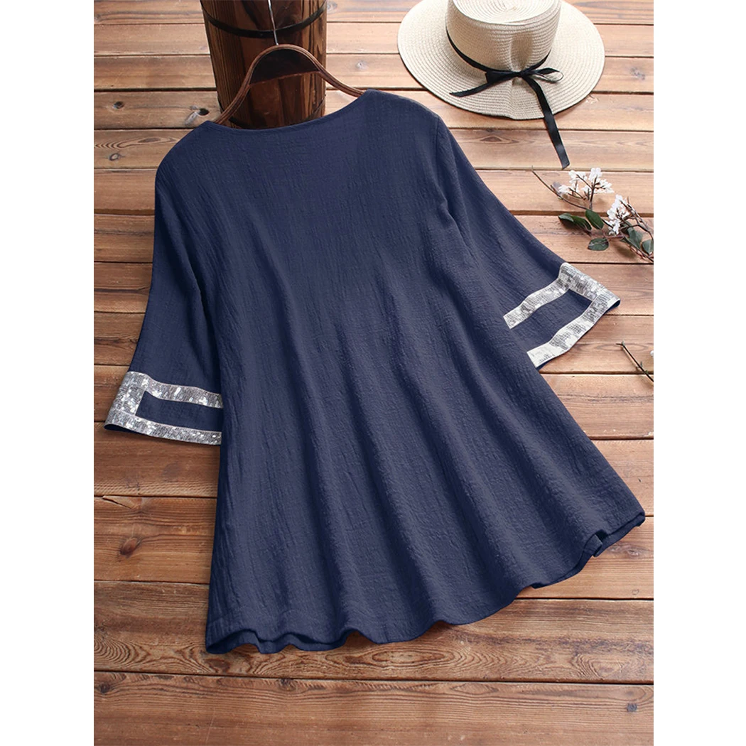 Летняя пуховая блузка свободного кроя с блестками топы женские сексуальные с v-образным вырезом рубашки с коротким рукавом женский жакет женская кофта плюс размер