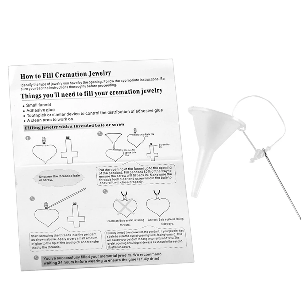 Кремации урна ожерелье заполнения комплект(воронка, Инструкция, Подарочная коробка