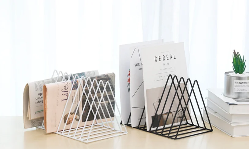 9 شبكات سطح المكتب الحديد رف كتب ملف تخزين حامل رفوف المجلات حامل كتب مكتب عمل تخزين منظم رف