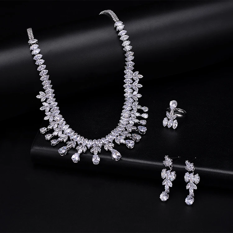 Свадебные ювелирные наборы HADIYANA для женщин Элегантный Модный дизайн с высоким качеством BN7676 ожерелье из нержавеющей стали набор