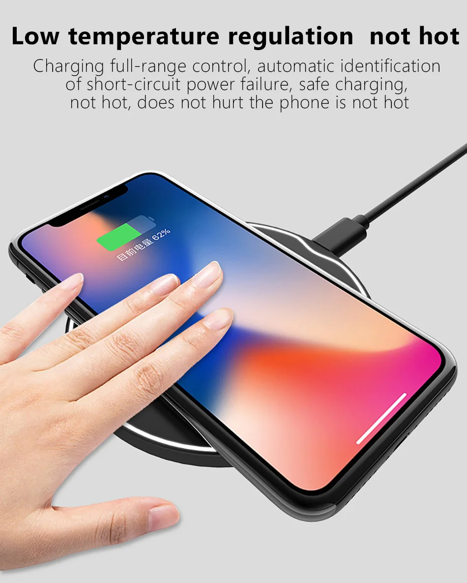 !ACCEZZ 10W Fast Qi Wireless Charger For iPhone X 8 Plus For Samsung Galaxy S9 S8 Plus S7 S6 Edge Wireless Charging 5W For Nokia (8)