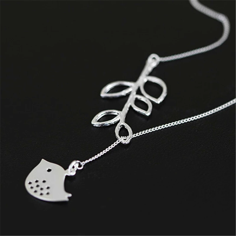 Lotus Fun реальные 925 серебро ручной работы Fine Jewelry прекрасной птицы листья ожерелье с