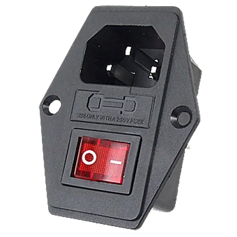 2 Pack AC Power Socket With Switch & Fuse & Lamp,Chassis / Panel Mountin Connectors from Lights