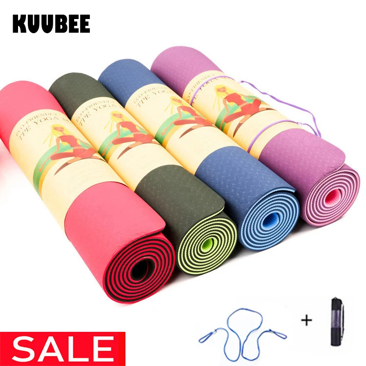 

6MM density TPE Yoga Mat Exercise Pad Non-slip Folding Gym Fitness Pilates Supplies Non-skid Floor Play Mat