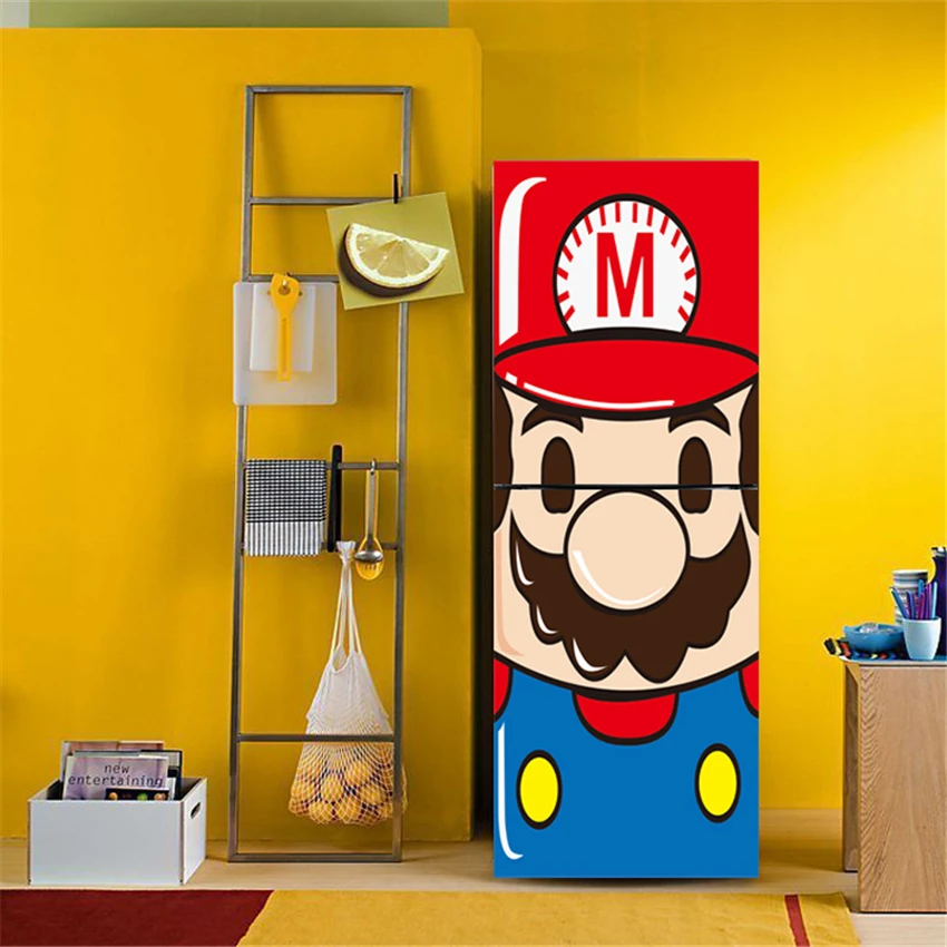 

Super Mario Game Art Decor Adhesive PVC Removable Waterproof Decals Refrigerator Cover Door Removable DIY wall stickers BX01