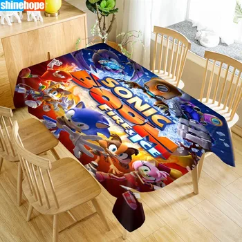 

New Arrival Custom Sonic The Hedgehog Table Cloth Waterproof Oxford Fabric Rectangular Tablecloth Home Party Tablecloth