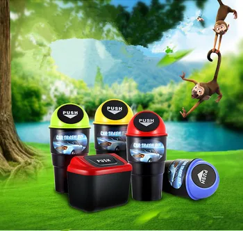 

1PC Trash Storage Box Organizer Car-styling Mini Car Bin Garbage Waste Bins OK 0730